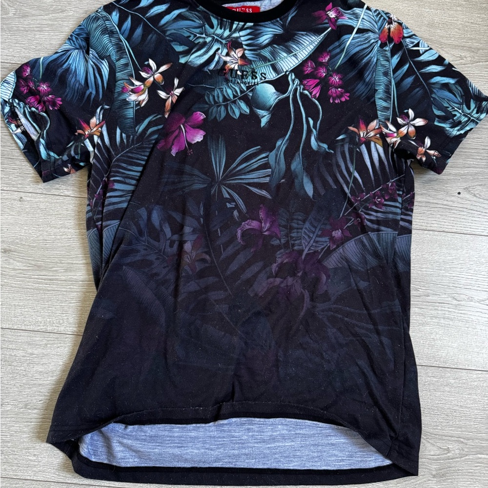 Guess Floral Black T-Shirt
